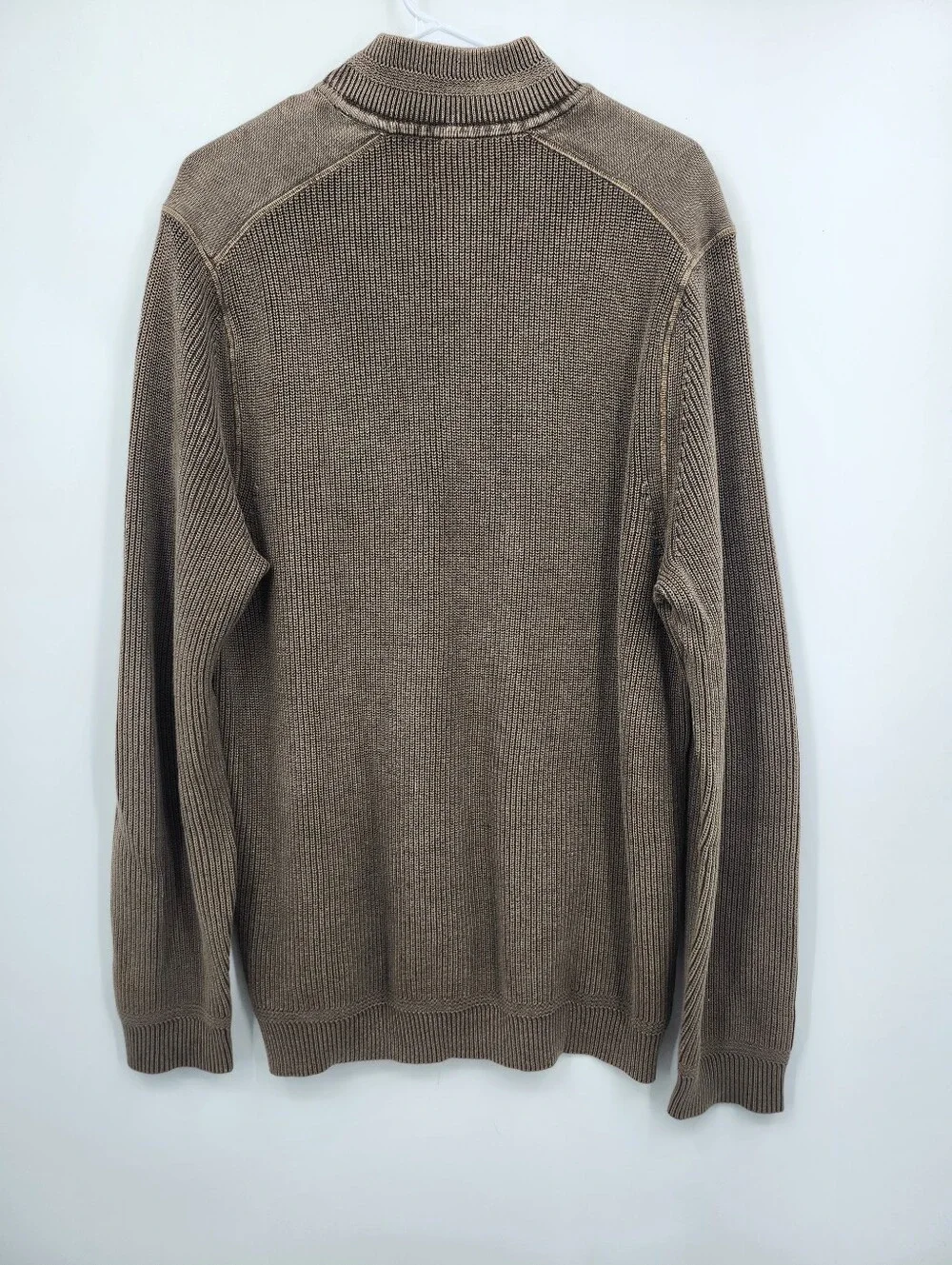 Tommy Bahama East River Half-Zip Cotton Sweater Brown Long Sleeve Men’s Size L